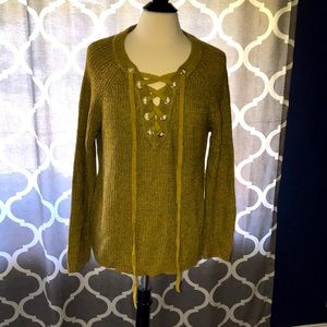 Love Tree Lace Up Sweater